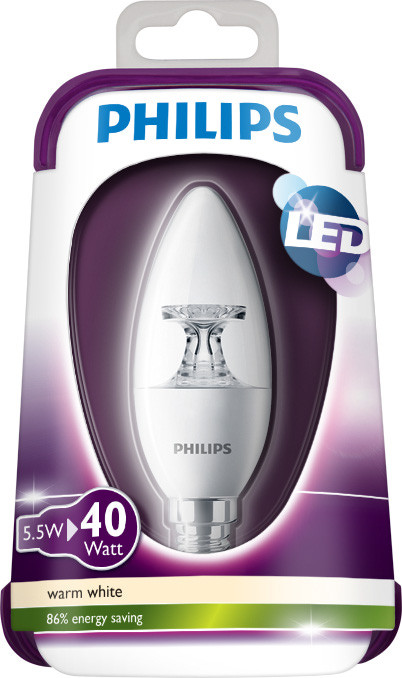 Philips LEDbulb 5.5-40W E14 WW B35 CL