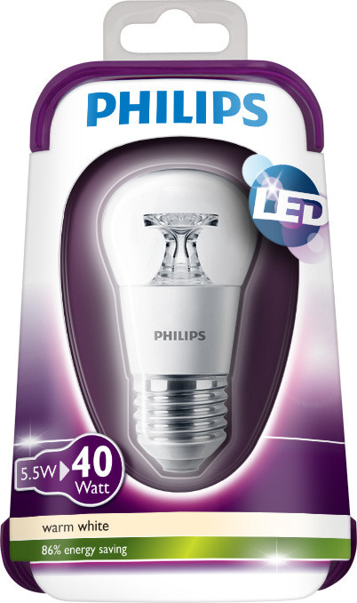 Philips LEDbulb 5.5-40W E27 WW P45 CL