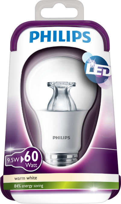 Philips LEDbulb 9,5-60W E27 WW A60 CL